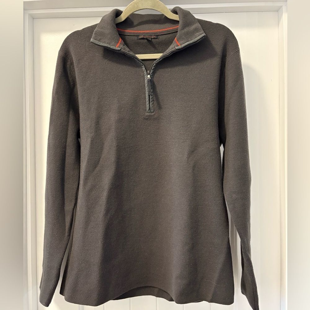 Banana Republic Men's Dark Gray Zip-Up Sweater Size Large